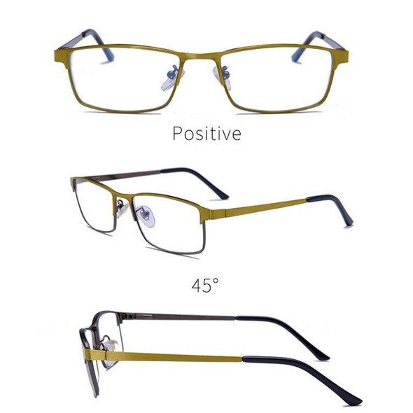 Progressive Multifocal Presbyopic Glasses Anti-blue Light Mobile Phone Glasses, Degree: +200(Gold)