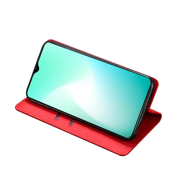 For Infinix Hot 11 Play Skin Feel Magnetic Horizontal Flip Leatherette Phone Case(Red)