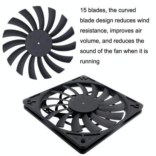FANNE RIce Soul F12012 Desktop Chassis Ultra-thin 4pin Cooling Fan Intelligent PWM Speed Regulation(Black)