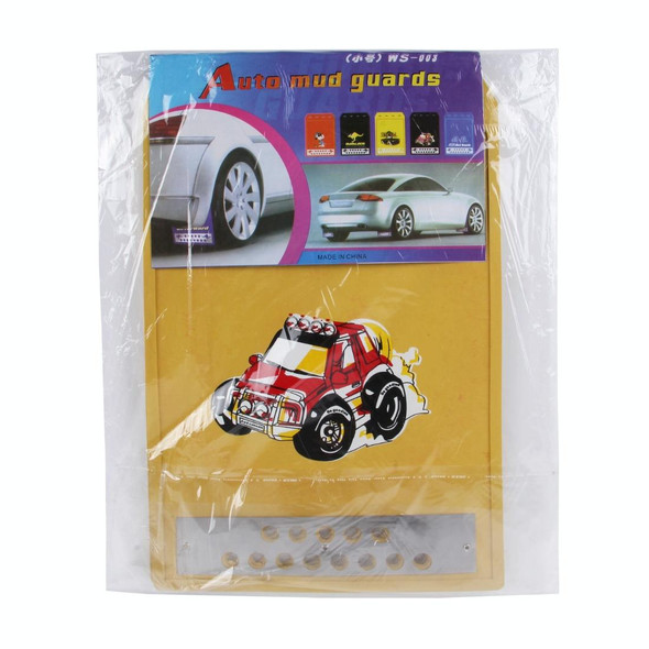 2 PCS WS-003 Premium Heavy Duty Molded Splash Mud Flaps Auto Front and Rear Guards, Small Size, Random Pattern Delivery(Yellow)