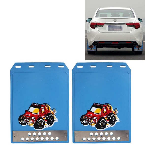 2 PCS WS-003 Premium Heavy Duty Molded Splash Mud Flaps Auto Front and Rear Guards, Small Size, Random Pattern Delivery(Blue)