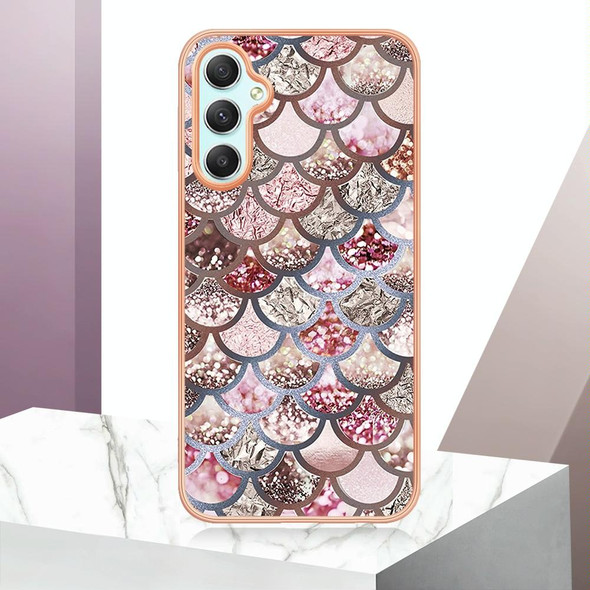 For Samsung Galaxy A24 Electroplating IMD TPU Phone Case(Pink Scales)
