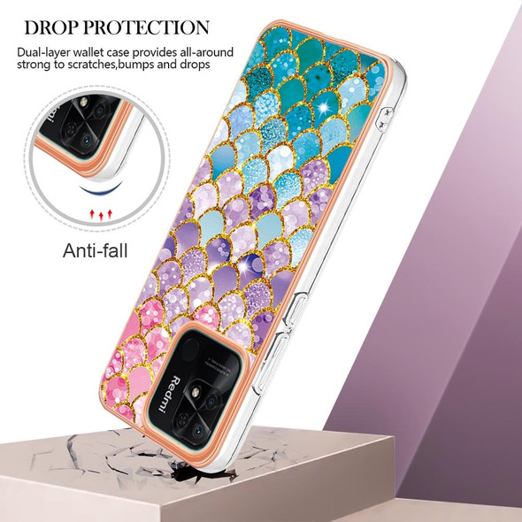 For Xiaomi Redmi 10C Electroplating IMD TPU Phone Case(Colorful Scales)