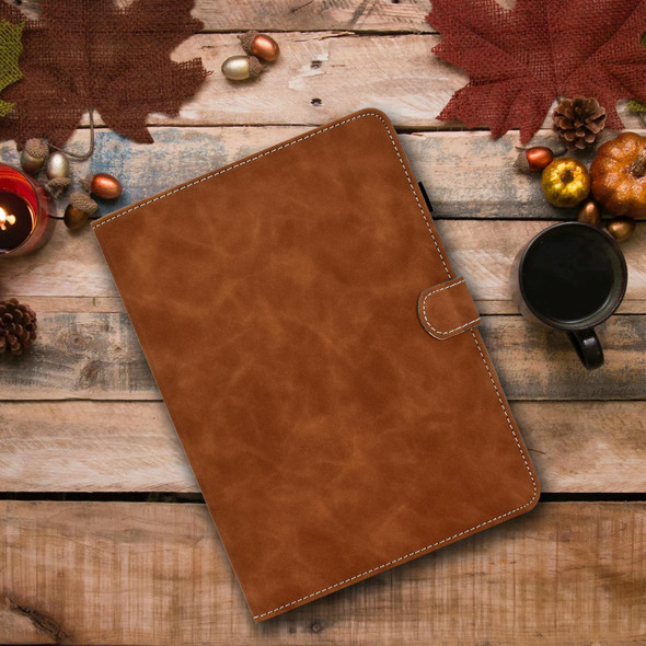 For Huawei MatePad 10.4 2022 Cowhide Texture Leatherette Tablet Case(Brown)