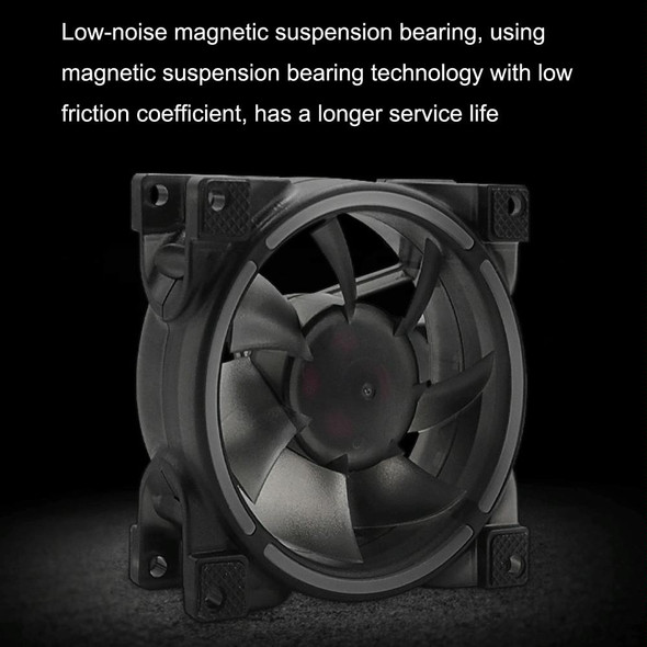 MF8025 Magnetic Suspension FDB Dynamic Pressure Bearing 4pin PWM Chassis Fan, Style: ARGB (Black)