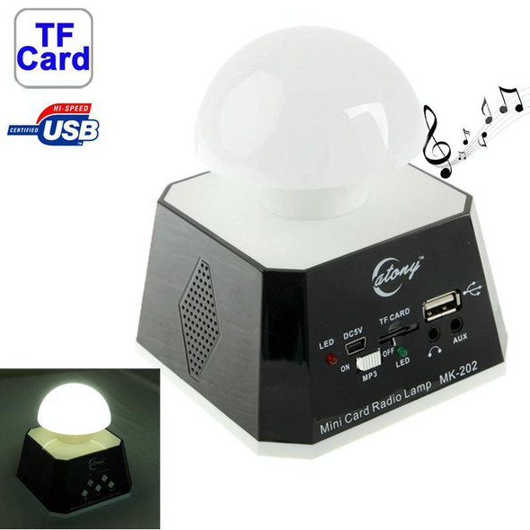 CT-0019 Multi LED Lights Speaker with FM Radio, Support TF Card(Black)