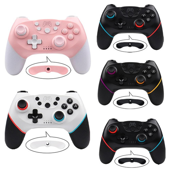 For Nintendo Switch Pro Wireless Bluetooth Handle with Macro Programming & Somatosensory Wake-up(White Pink)