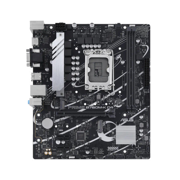 ASUS PRIME B760M-K D4 Intel B760 Raptor Lake Socket LGA 1700 Micro-ATX Desktop Motherboard