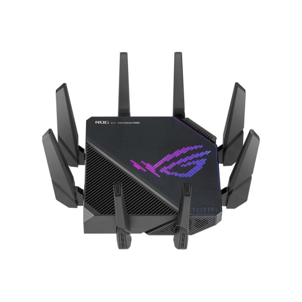 ASUS GT-AX11000 Pro Tri-band WiFi 6 (802.11ax) gaming router; 10G port; 2.5G WAN port; dual WAN; AiMesh support; VPN Fusion; Tri