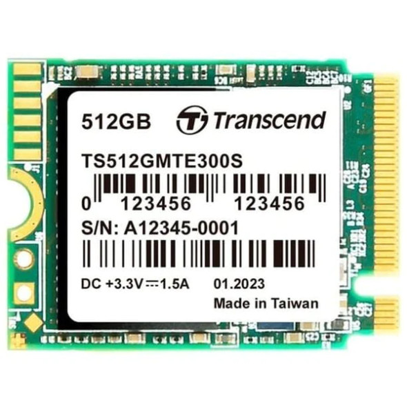 Transcend 512GB MTE300S M.2 NVME GEN 3X4 2230 SSD -DRAM LESS 3D TLC