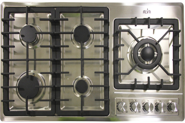 5Burner Stainless Steel Gas HOB - 90cm