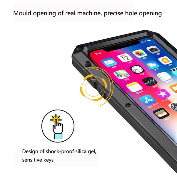 Metal Shockproof Waterproof Protective Case for iPhone XR (Black)