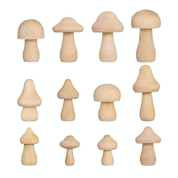 210143L 10pcs Wooden Mushroom Head DIY Painted Toys Children Early Education Household Decorative Ornaments