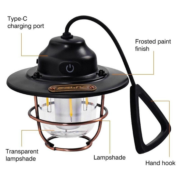 Outdoor Lighting Camping Light USB Rechargeable Horse Lantern(Apricot)