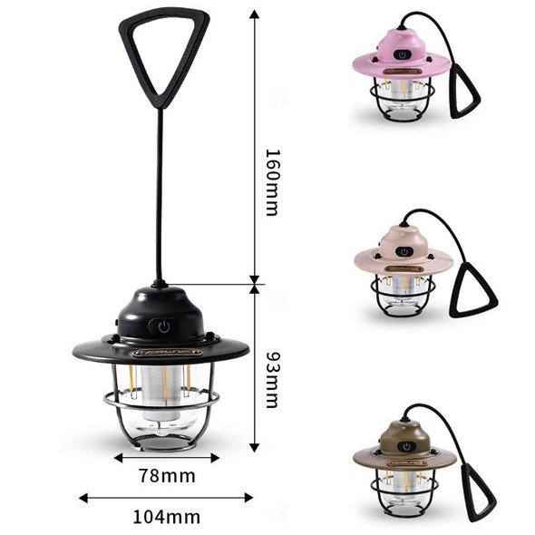 Outdoor Lighting Camping Light USB Rechargeable Horse Lantern(Pink)
