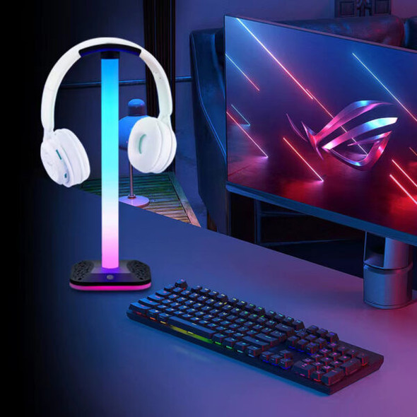 RGB Universal Anti-Scratch Desktop Headphone Stand with Lights