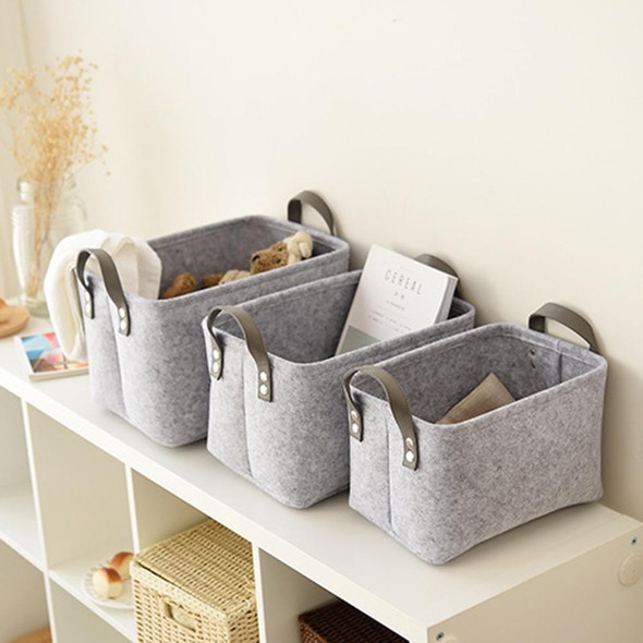 Fine Living - Eco-Friendly Felt Storage Crate with PU Handles