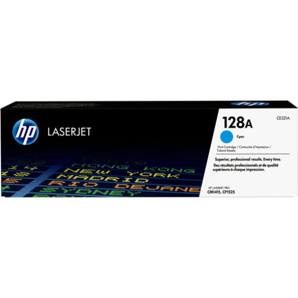 HP 128A Original LaserJet Toner Cartridge - Cyan