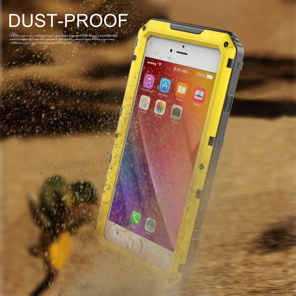 Waterproof Dustproof Shockproof Zinc Alloy + Silicone Case for iPhone 8 Plus & 7 Plus (Yellow)