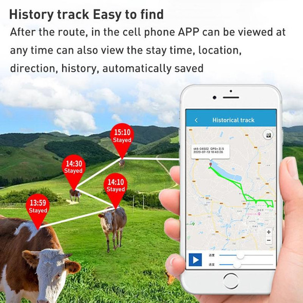 Intelligent Waterproof GPS Pet Tracker Solar Energy Electronic Cattle Sheep Positioning Locator (Black)