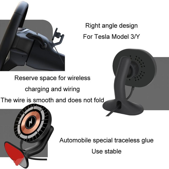 For Tesla Model3/Y Mobile Phone Car Magnetic Bracket Wireless Charging