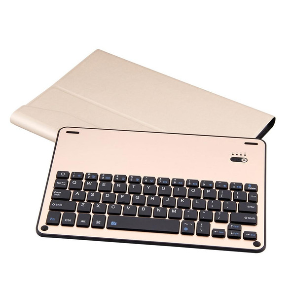 FT-1039B Detachable Bluetooth 3.0 Aluminum Alloy Keyboard + Lambskin Texture Leather Tablet Case for iPad Pro 10.5 inch / iPad Air (2019), with Water Repellent / Three-gear Angle Adjustment / Magnetic / Sleep Function (Gold)