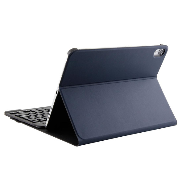 1130B Detachable Bluetooth 3.0 ABS Brushed Texture Keyboard + Lambskin Texture Leatherette Tablet Case for iPad Pro 11 inch (2018), with Three-gear Adjustment / Magnetic / Sleep Function(Blue)