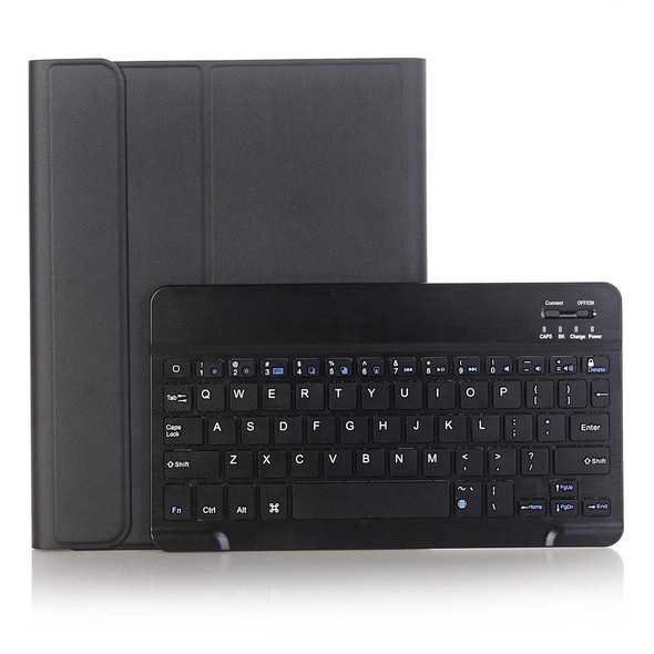 A102B For iPad 10.2 inch 2019 Ultra-thin Detachable Bluetooth Keyboard Leatherette Tablet Case with Stand & Pen Slot Function (Black)