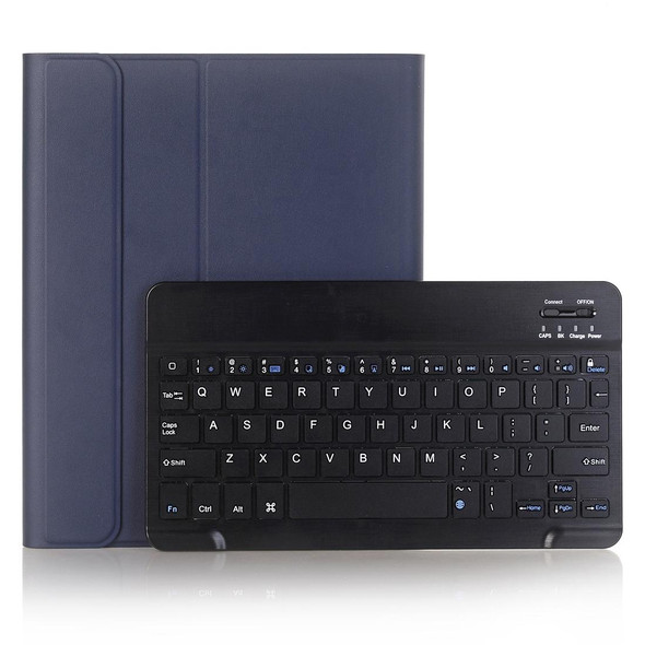 A102B For iPad 10.2 inch 2019 Ultra-thin Detachable Bluetooth Keyboard Leatherette Tablet Case with Stand & Pen Slot Function (Blue)