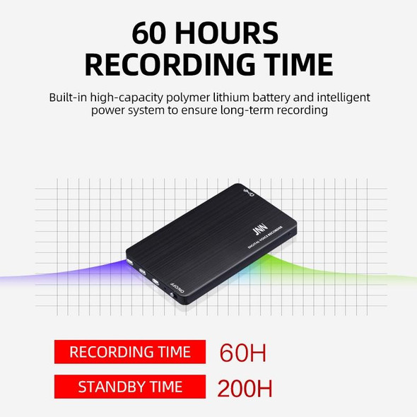 JNN M2 Ultra-thin HD Noise Reduction Intelligent Control Voice Voice Recorder, Capacity:8GB(Black)
