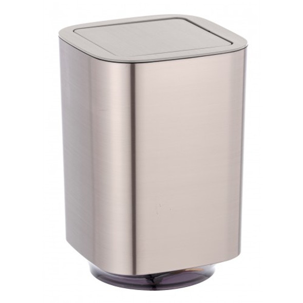 Wenko - Swing Cover Bin 5L - Auron Range - Plastic - Silver