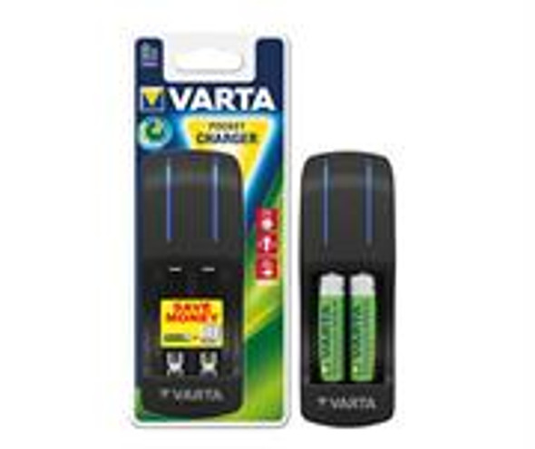 Varta Pocket Charger - Charges 2 or 4 AA/AAA at the same time, Retail Box , No Warranty