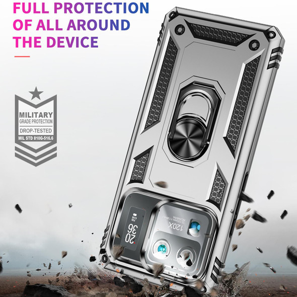 For Xiaomi Mi 11 Ultra Shockproof TPU + PC Phone Case with Holder(Silver)