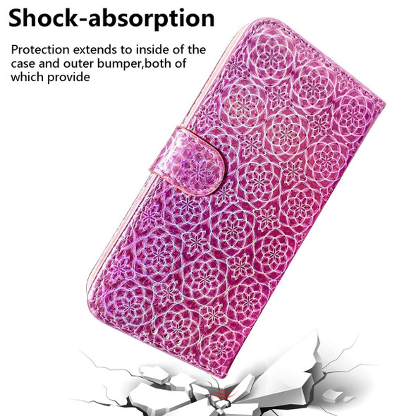 For Tecno Spark 10 / Spark 10C Colorful Magnetic Buckle Leatherette Phone Case(Pink)