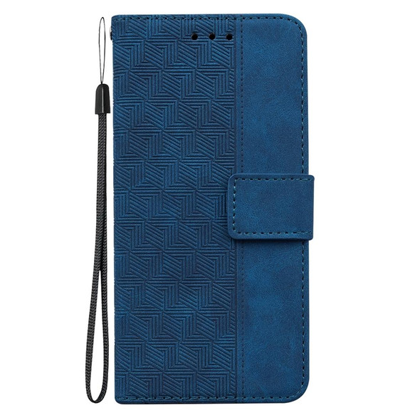 For Infinix Hot 30i Geometric Embossed Leatherette Phone Case(Blue)