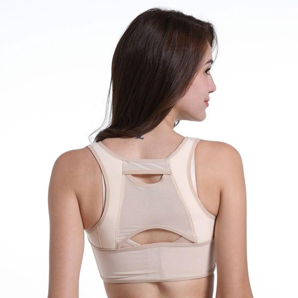 Women Chest Posture Corrector Body Shaper Corset Adjustable Shoulder Back Correct Belt, Size:M (Skin Color)
