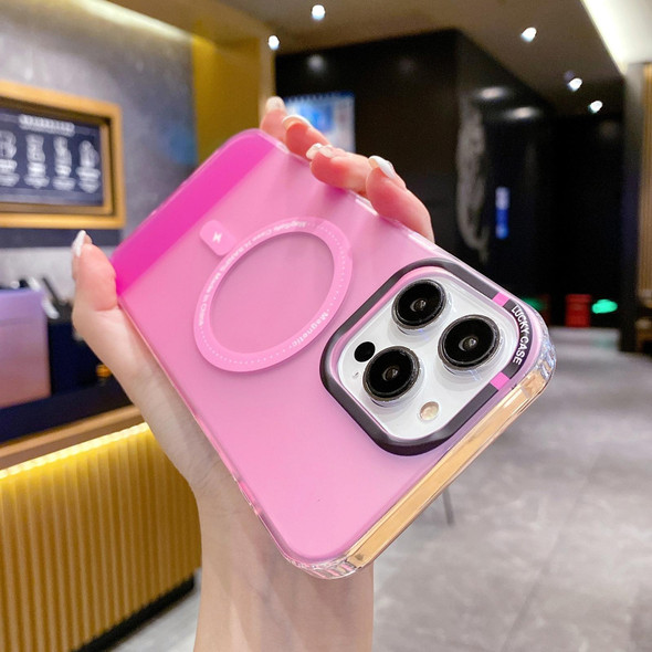 For iPhone 14 PC + TPU IMD MagSafe Magnetic Phone Case(Pink)