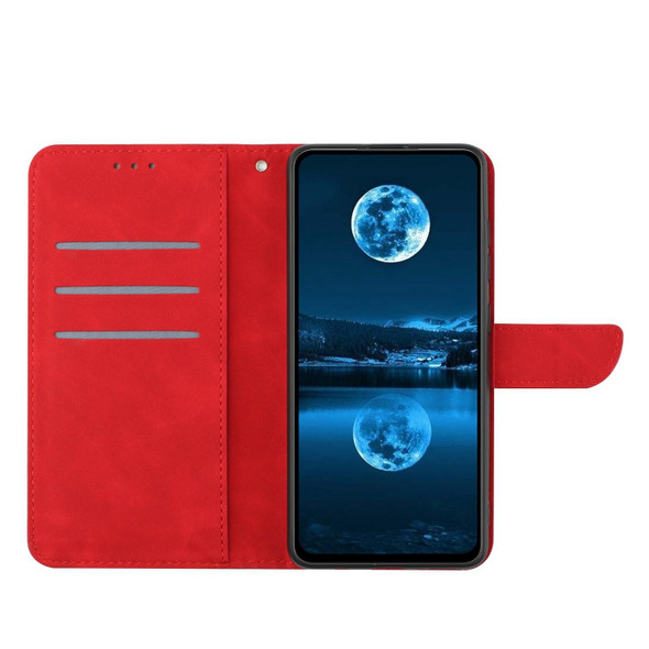 For Samsung Galaxy S21+ 5G Stitching Embossed Leatherette Phone Case(Red)