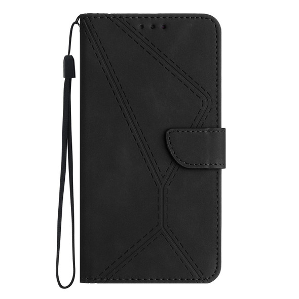 For Samsung Galaxy S21 5G Stitching Embossed Leatherette Phone Case(Black)