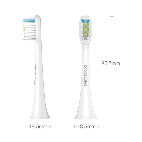 2 PCS Original Xiaomi Youpin General Cleaning Replacement Brush Heads for Xiaomi Soocare Sonic Electric Toothbrush (HC7711W)(White)