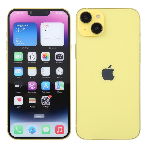 For iPhone 14 Plus Color Screen Non-Working Fake Dummy Display Model (Yellow)