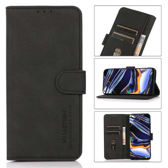 For Nokia C12 4G KHAZNEH Matte Texture Leatherette Phone Case(Black)