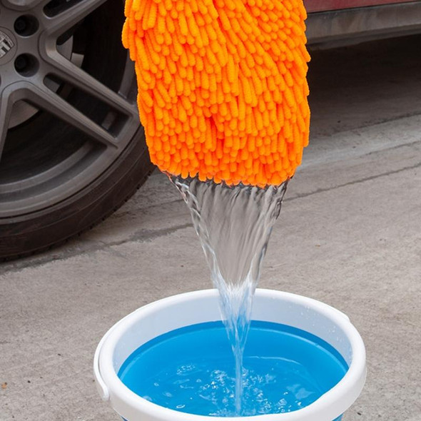 2pcs Car Chenille Coral Fleece Car Wash Double Sided Thick Gloves(Blue)