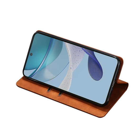 For Nokia C22 Skin Feel Magnetic Leatherette Phone Case(Light Brown)