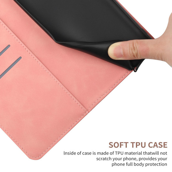 For iPhone 12 / 12 Pro Stitching Embossed Leatherette Phone Case(Pink)