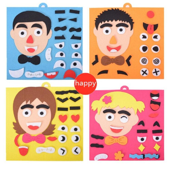 DIY Emotion Puzzle Toys Creative Non-woven Facial Expression Stickers Kids Educational Learning Toys(Dad)