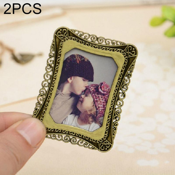 2 PCS Creative Metal Vintage Photo Frame(Golden Square)