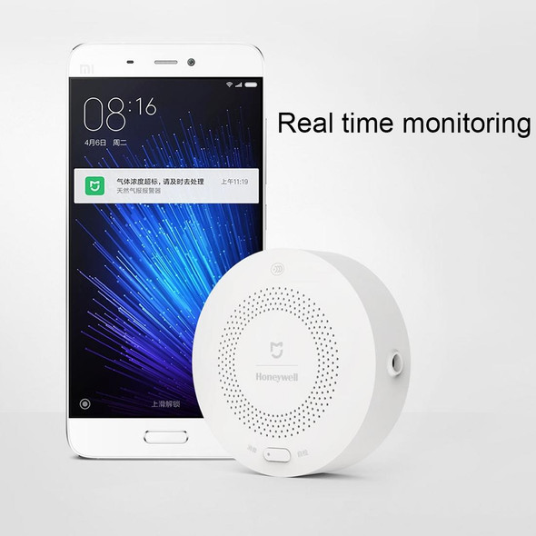 Original Xiaomi Mijia Honeywell Smart Natural Gas Alarm CH4 Monitoring Detector Alarm, Work Independently or Work with Multifunctional Gateway (CA1001)(White)