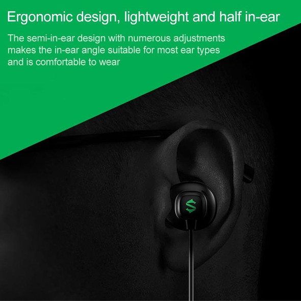 Original Xiaomi Black Shark 3.5mm Wire-controlled Semi-in-ear Gaming Earphone, Support Calls, Cable Length: 1.2m(Black)