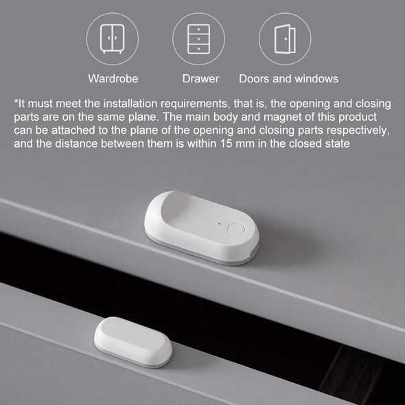 Original Xiaomi Youpin qingping Door and Window Opening and Closing Sensor, Need to be used with CA1001(White)